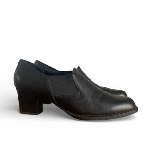 ✨ Aerosoles Black Leather Comfort Heels – Size 8.5B – 2” Block Heel – Slip On